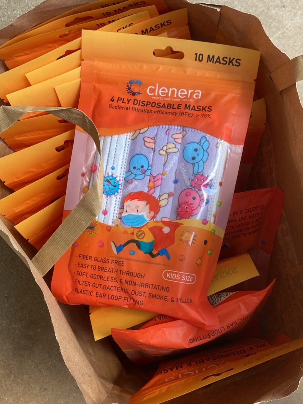 17 Packs Kids Disposable Face Masks